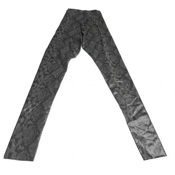 Commando Reptile Embossed Faux Leather Leggings In Gray Snake Skin Size Small - Picture 5 of 7